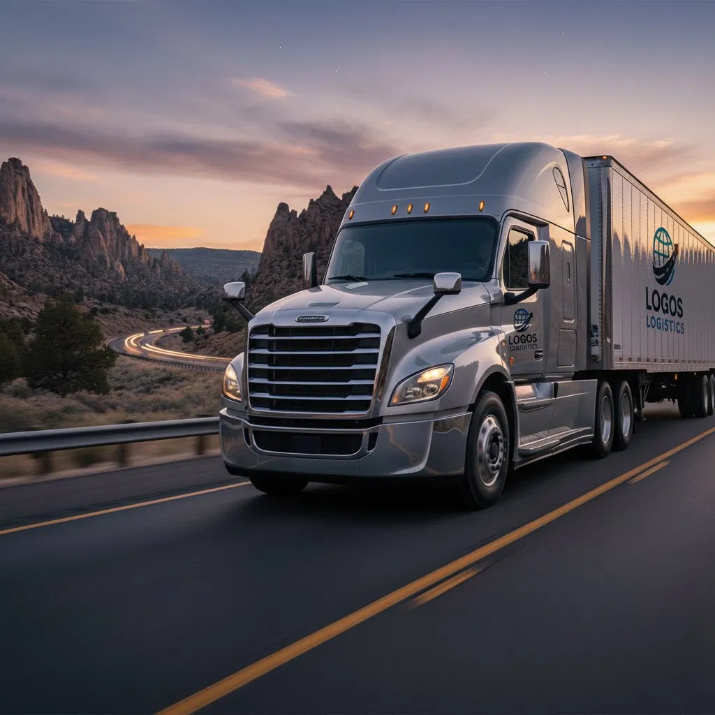 Logos Logistics truck on the open road